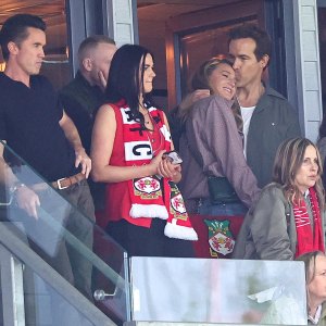 Ryan Reynolds Sweetly Kisses Blake Livelys Forehead While Cheering on Wrexham AFC
