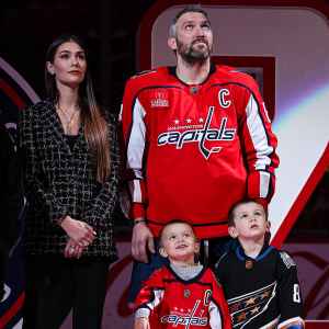 Alexander Ovechkin's Wife Nastasiya and 2 Sons Cheer on Capitals at Sunday Hockey Game