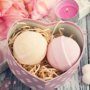 SPA composition with bath bombs - stock photo