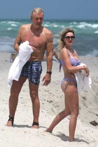 Dolph Lundgren hits a beach with his wife Emma Krokdal after a family excursion
