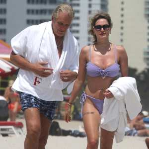 Dolph Lundgren Hits Beach With Wife Emma Krokdal After Family Outing