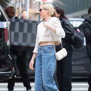 Michelle Williams seen at "Watch What Happens Live with Andy Cohen" in Hudson Square on March 31, 2025 in New York City.