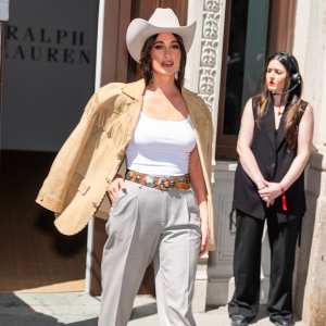 Kacey Musgraves attends the Ralph Lauren Fashion Show in Tribeca on April 17, 2025 in New York City.
