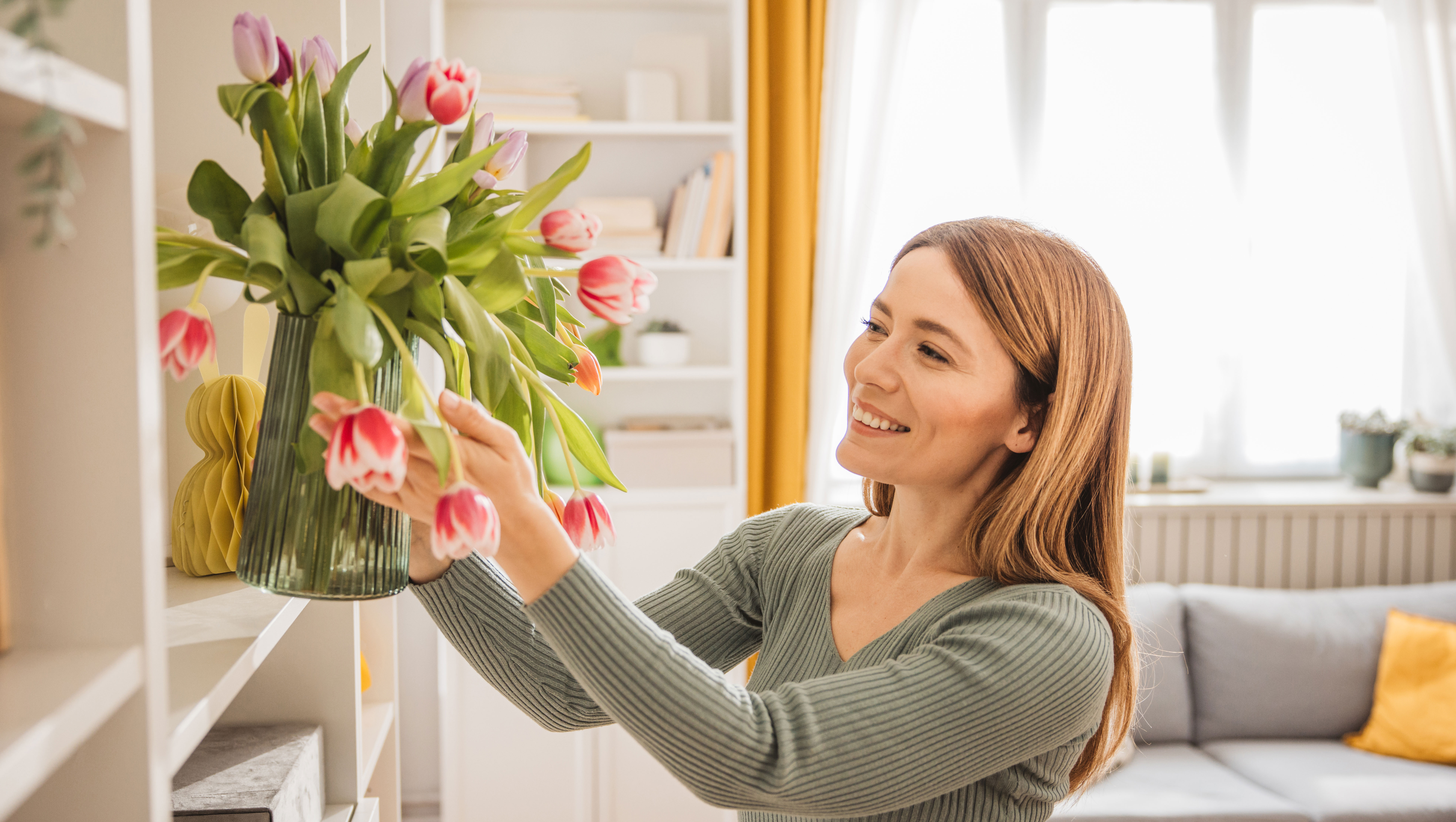 Decorating home for Easter - stock photo