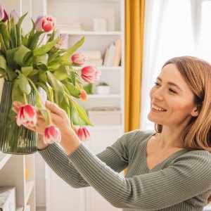 Decorating home for Easter - stock photo