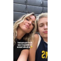 Kristin Cavallari causes on the sideline with her son during her game 'Travel Sports'