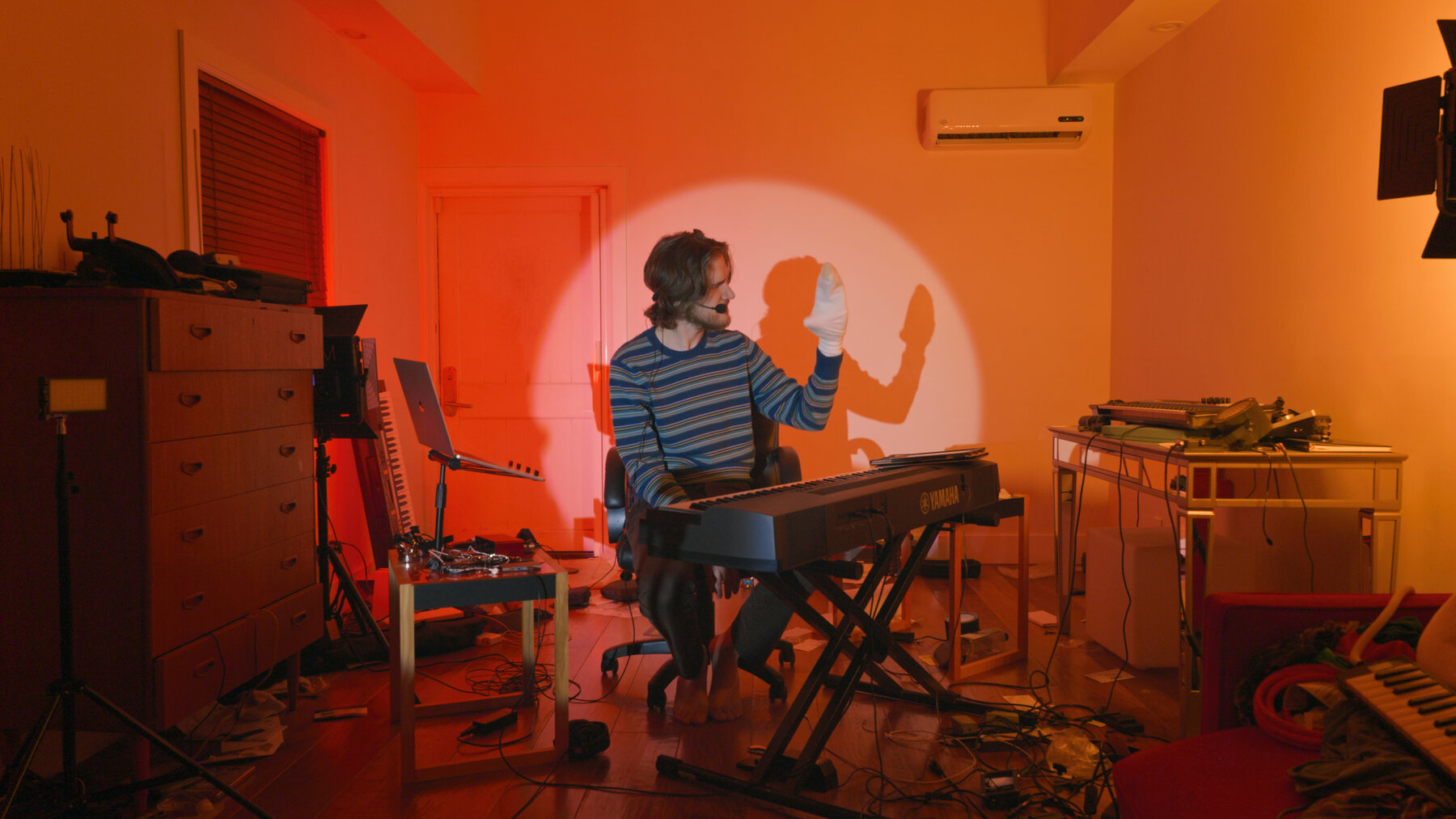Bo Burnham plays piano in his special, 'Inside.'