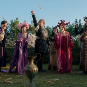 Tony Hale, Karan Gill, Lou Gala, Douggie McMeekin, Saoirse-Monica Jackson, Zosia Mamet, Tanya Reynolds, and Amar Chadha-Patel in 'The Decameron.'