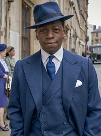 A man stands in a street in Agatha Christie's Murder is Easy.