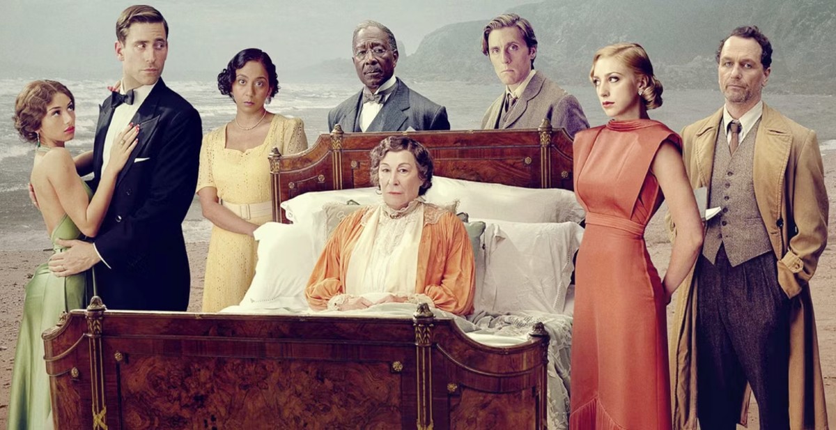People stand around a woman in bed in Agatha Christie's Towards Zero.