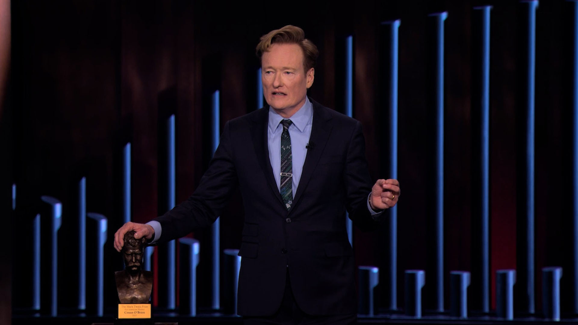 Conan O'Brien as he accepts the The Kennedy Center's Mark Twain Prize for American Humor.