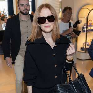 Julianne Moore is seen at Hotel Martinez during day five of the 78th Cannes Film Festival on May 17, 2025 in Cannes, France.