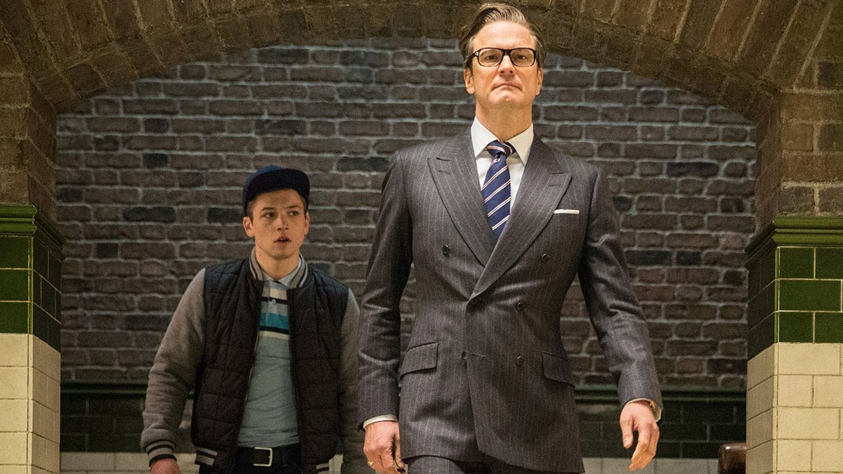Taron Egerton and Colin Firth in 'Kingsman: The Secret Service.'