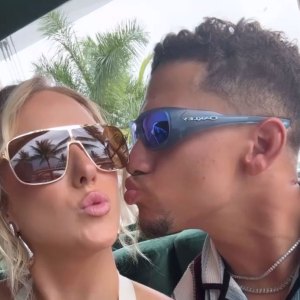 Patrick Mahomes and Wife Brittany Mahomes Pack on the PDA at F1 Race in Miami