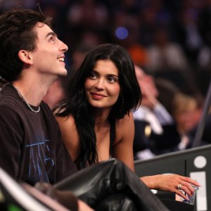 Timothee Chalamet and Kylie Jenner Boston Celtics and the New York Knicks
