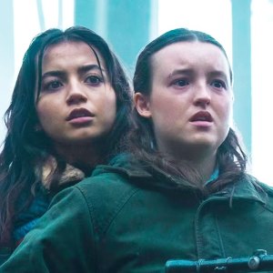 Ellie and Dina walk in the woods in 'The Last of Us' season 2.