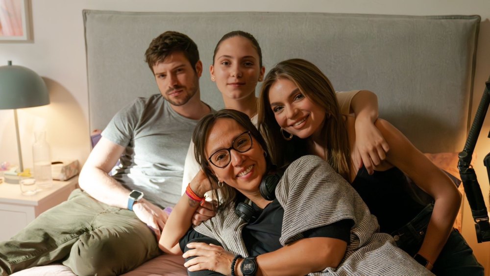 Sofía Castro, Nicolás Haza e Ivanna Castro en el rodaje de Con esa misma mirada
