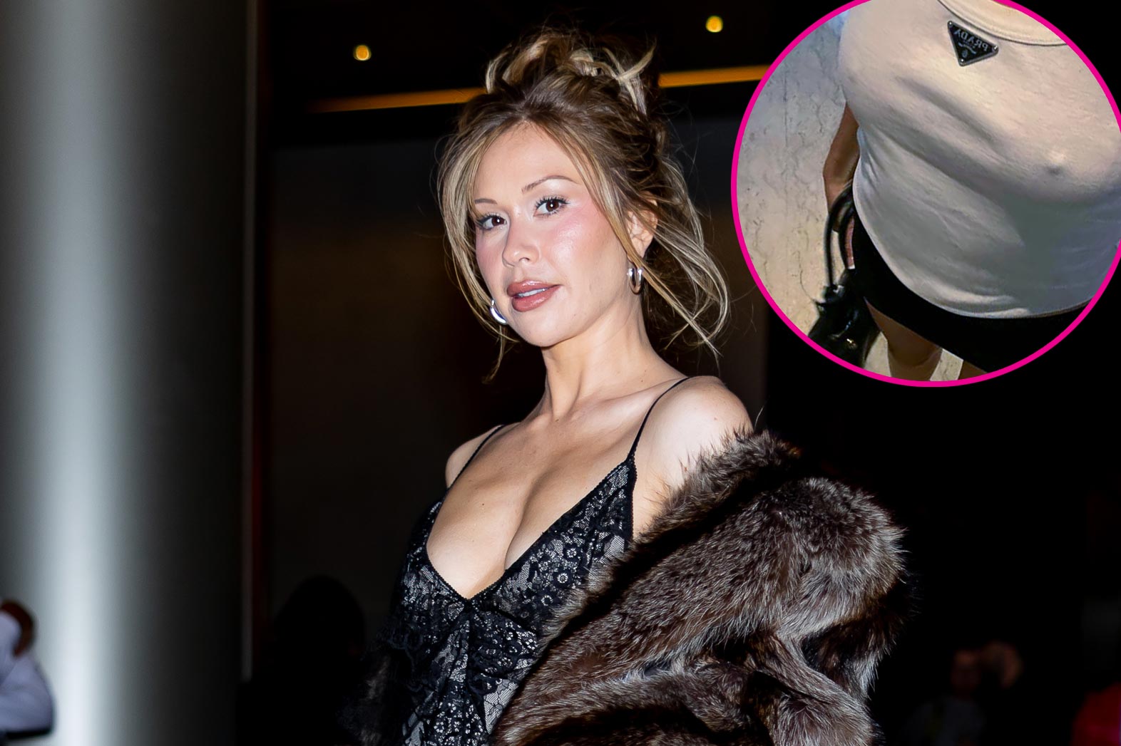 Gabby Windey Rocks a Nipple Baring Prada Tank Top GettyImages 2204651769