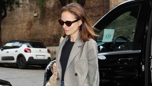 Natalie Portman is seen at Dior Cruise 2025 at Hotel Eden on May 27, 2025 in Rome, Italy.