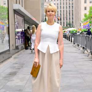 Cynthia Nixon is seen outside the Today Show on June 18, 2025 in New York City.