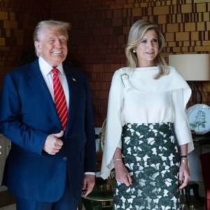 El presidente de Estados Unidos, Donald Trump y la reina Máxima de Países Bajos.