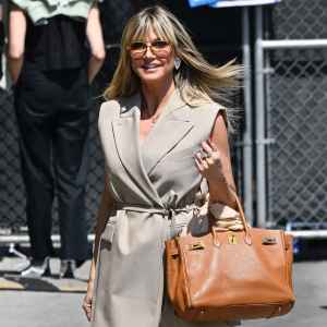 Heidi Klum is seen arriving at 'Jimmy Kimmel Live' on June 26, 2025 in Los Angeles, California.