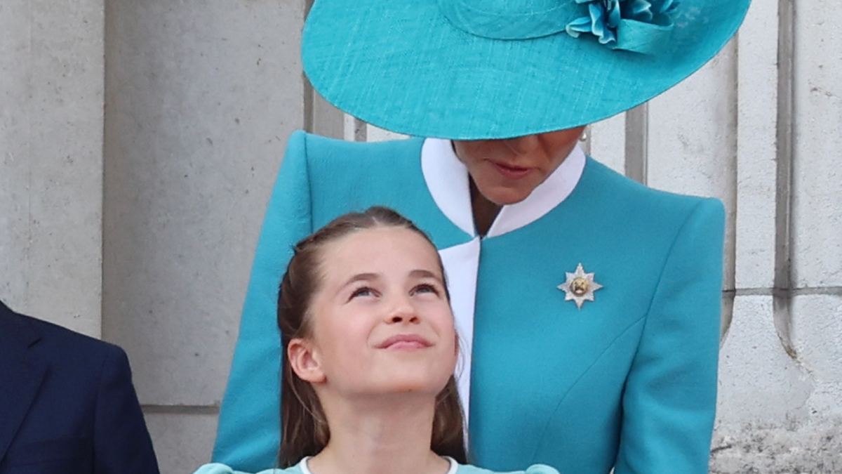 princess charlotte dress trooping the colour 2025 Kate Middleton, Princess Charlotte Share a Sweet Laugh At Trooping The Colour