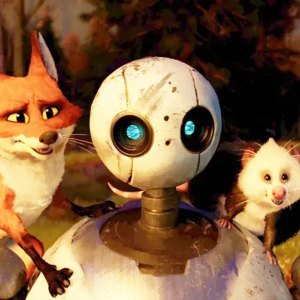 Pedro Pascal, Lupita Nyong'o and Kit Connor in The Wild Robot