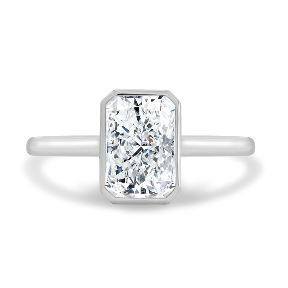 Zoe Bezel Radiant Cathedral Solitaire