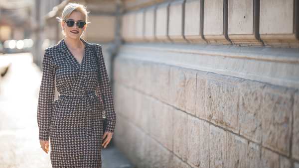 Portrait of a business woman with short blonde hair
