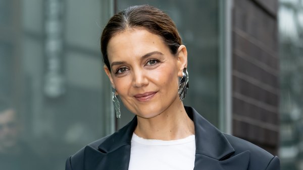 Actress Katie Holmes is seen arriving to the Christian Siriano Fall/Winter 2025 fashion show at Chelsea Industrial on February 06, 2025 in New York City.