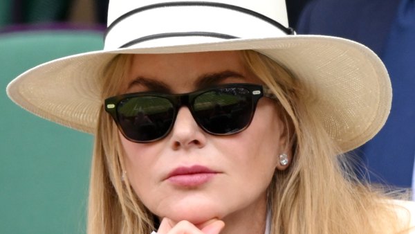 Nicole Kidman attends day fourteen of the Wimbledon Tennis Championships at the All England Lawn Tennis and Croquet Club at All England Lawn Tennis and Croquet Club on July 13, 2025 in London, England.