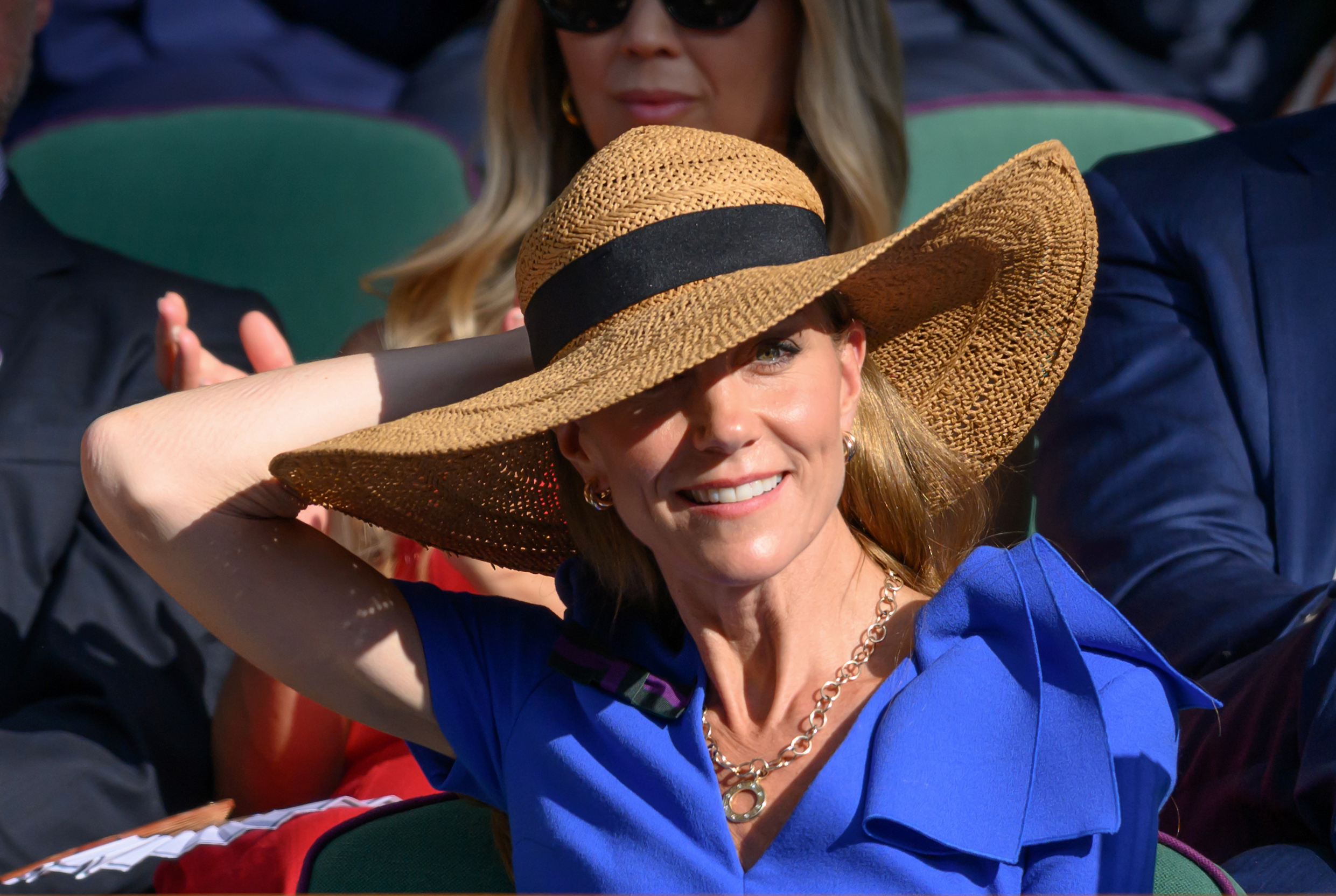 Catherine, Princess of Wales attends day fourteen of the Wimbledon Tennis Championships at the All England Lawn Tennis and Croquet Club on July 13, 2025 in London, England.