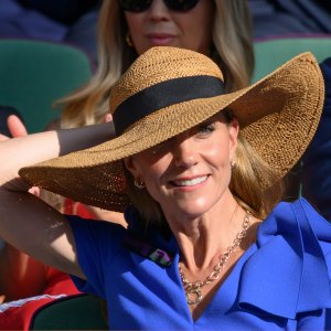 Catherine, Princess of Wales attends day fourteen of the Wimbledon Tennis Championships at the All England Lawn Tennis and Croquet Club on July 13, 2025 in London, England.