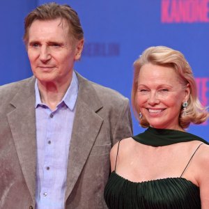 GettyImages-2226002308 Pamela Anderson Says 'Love Is in the Air' Amid Liam Neeson Dating Rumors