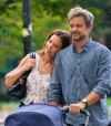 Katie Holmes and Joshua Jackson push baby stroller filming happy hours