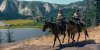 Eric Bana and Lily Santiago ride horses unnamed