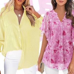 yellow, pink and colorful top