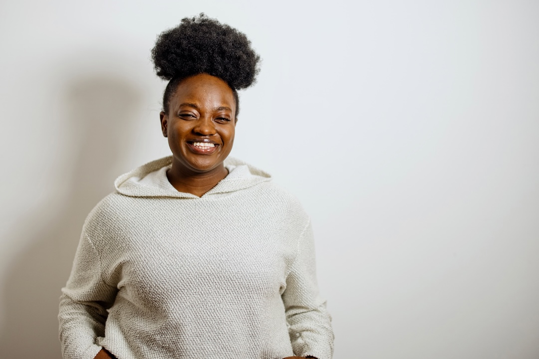 Young woman in comfortable clothing