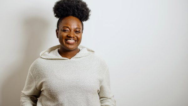 Young woman in comfortable clothing