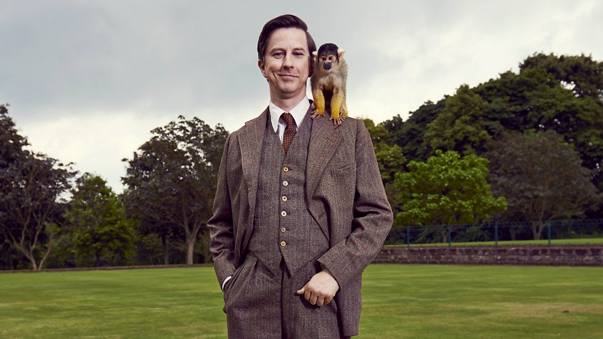 Lee Ingleby with a monkey in Our Zoo