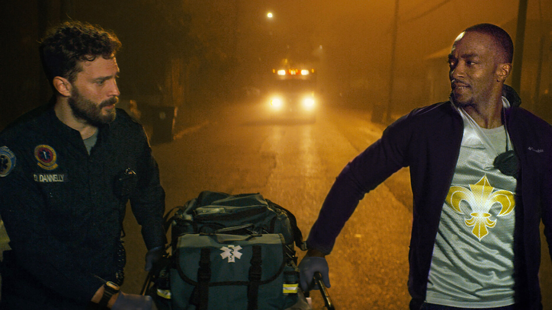 Jamie Dornan and Anthony Mackie in Synchronic