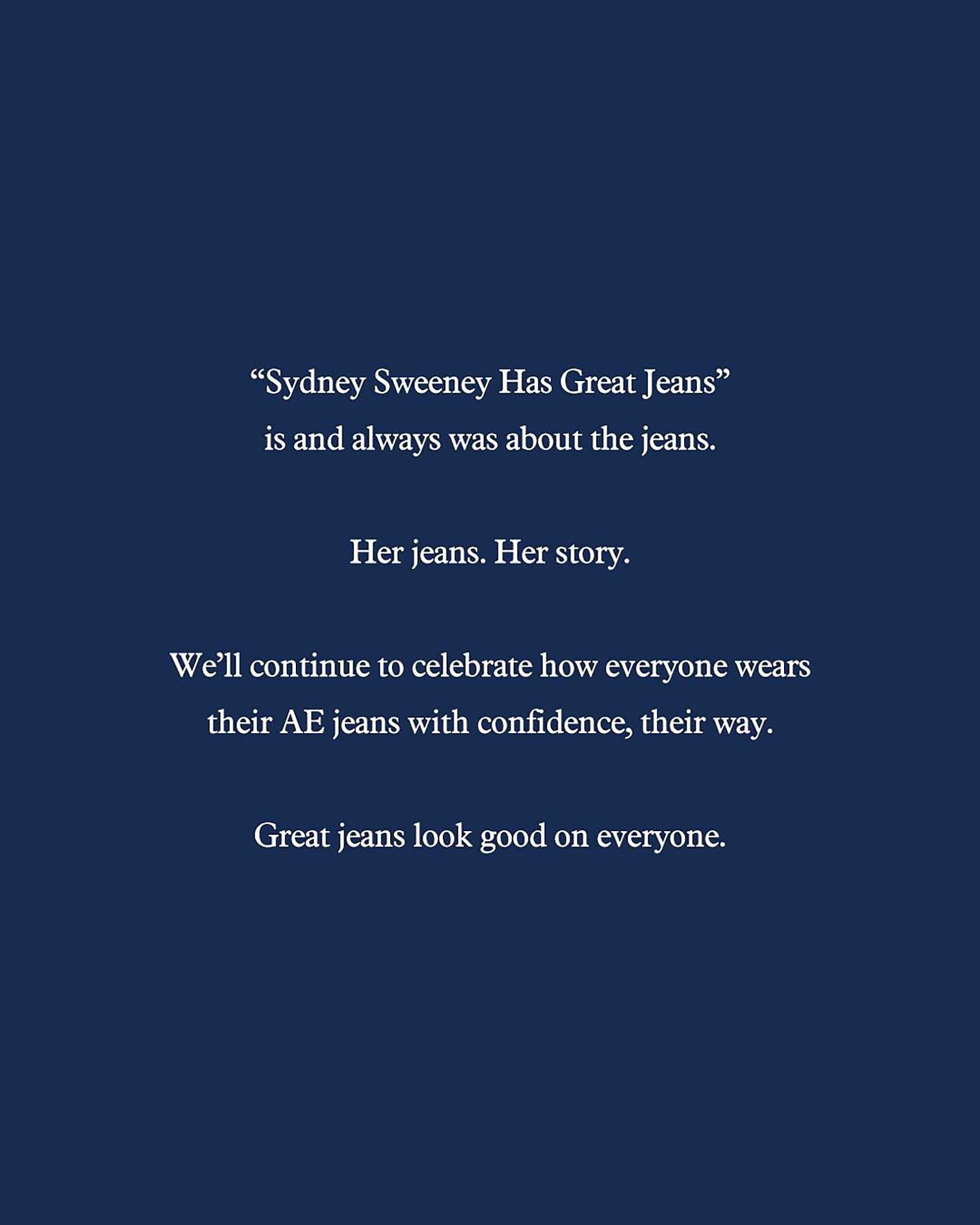 American Eagle Responds to Sydney Sweeney 'Great Jeans' Ad Controversy ...