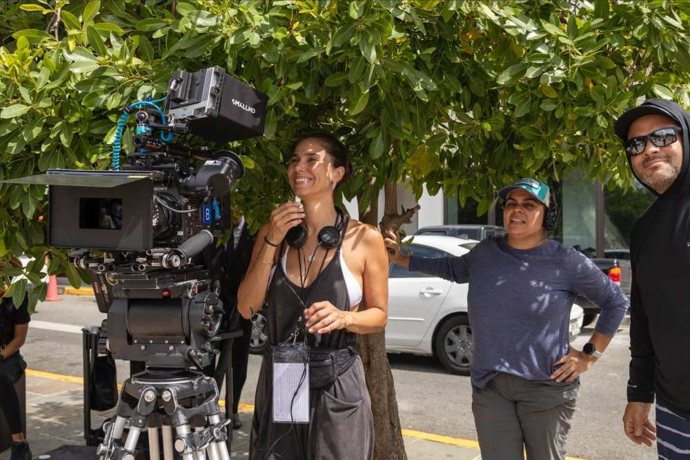 Rosalyn Sánchez filmando su primera película Diario, Mujer & Café