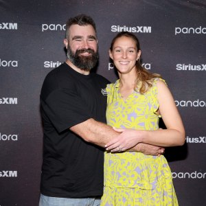 Jason Kelce Says Kylie Kelce Still Isn’t ‘Fully’ Comfortable in the Spotlight Despite Podcast Success