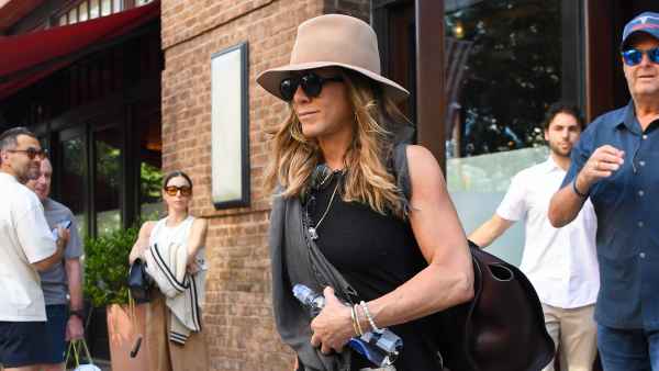 Jennifer Aniston is seen out and about in Manhattan on August 08, 2025 in New York City.
