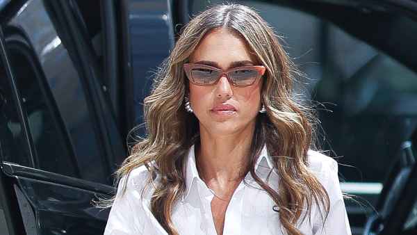 Jessica Alba seen in Battery Park on August 11, 2025 in New York City.