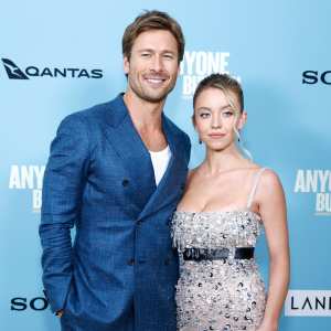 GettyImages1848895351 Sydney Sweeney Glen Powell Talk Relationship Rumors and Anyone But You