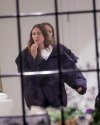 Mary Kate and Ashley Olsen show low key fashion while working in their NY store