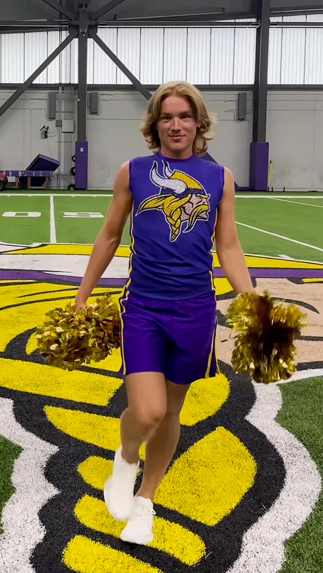 Male Vikings Cheerleader Shuts Down Haters While Making NFL Debut | Us Weekly